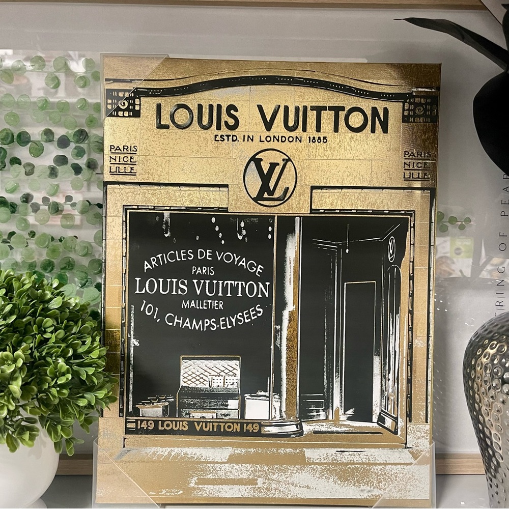 Louis Vuitton Gold and Black Wall Art